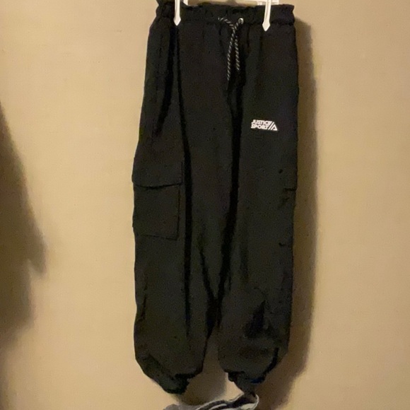Justice Black Cargo Sweatpants for Kids - Picture 1 of 5